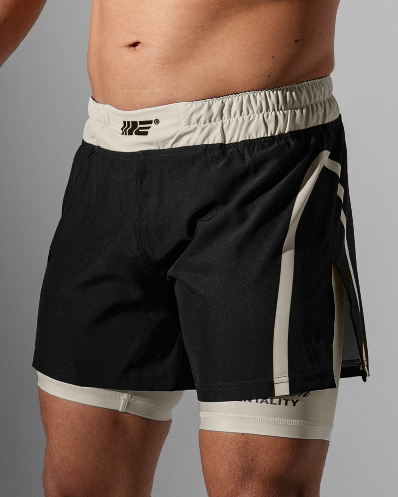 Shorts híbridos 2 em 1 Invictus (preto)